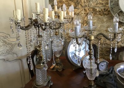 Antique Crystal Chandelier Table  Lamps