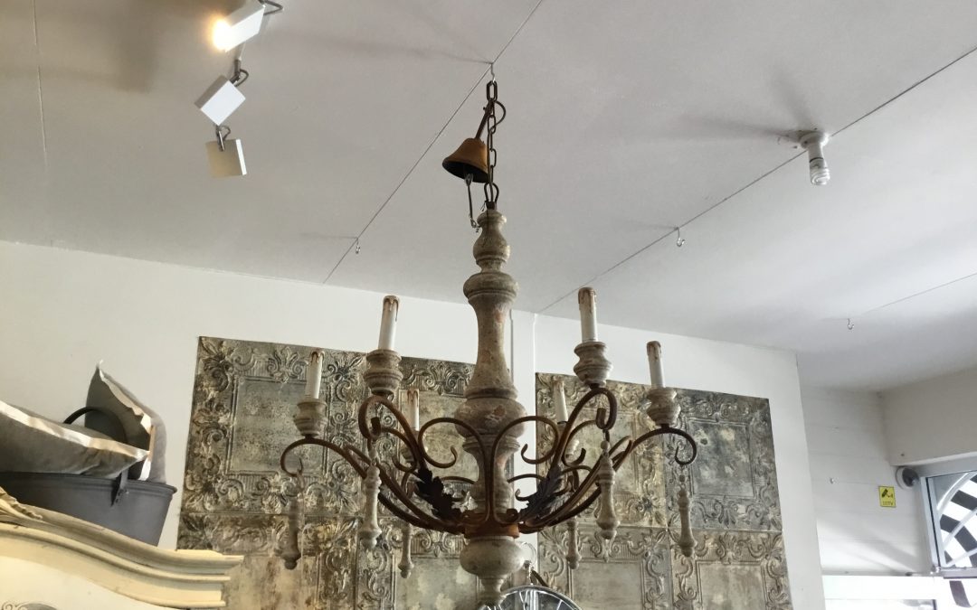 Iron and Timber French Style Chandelier  $1295