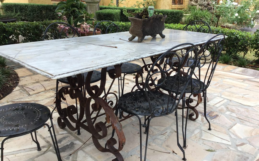 Marble and Iron Outdoor Table $2295