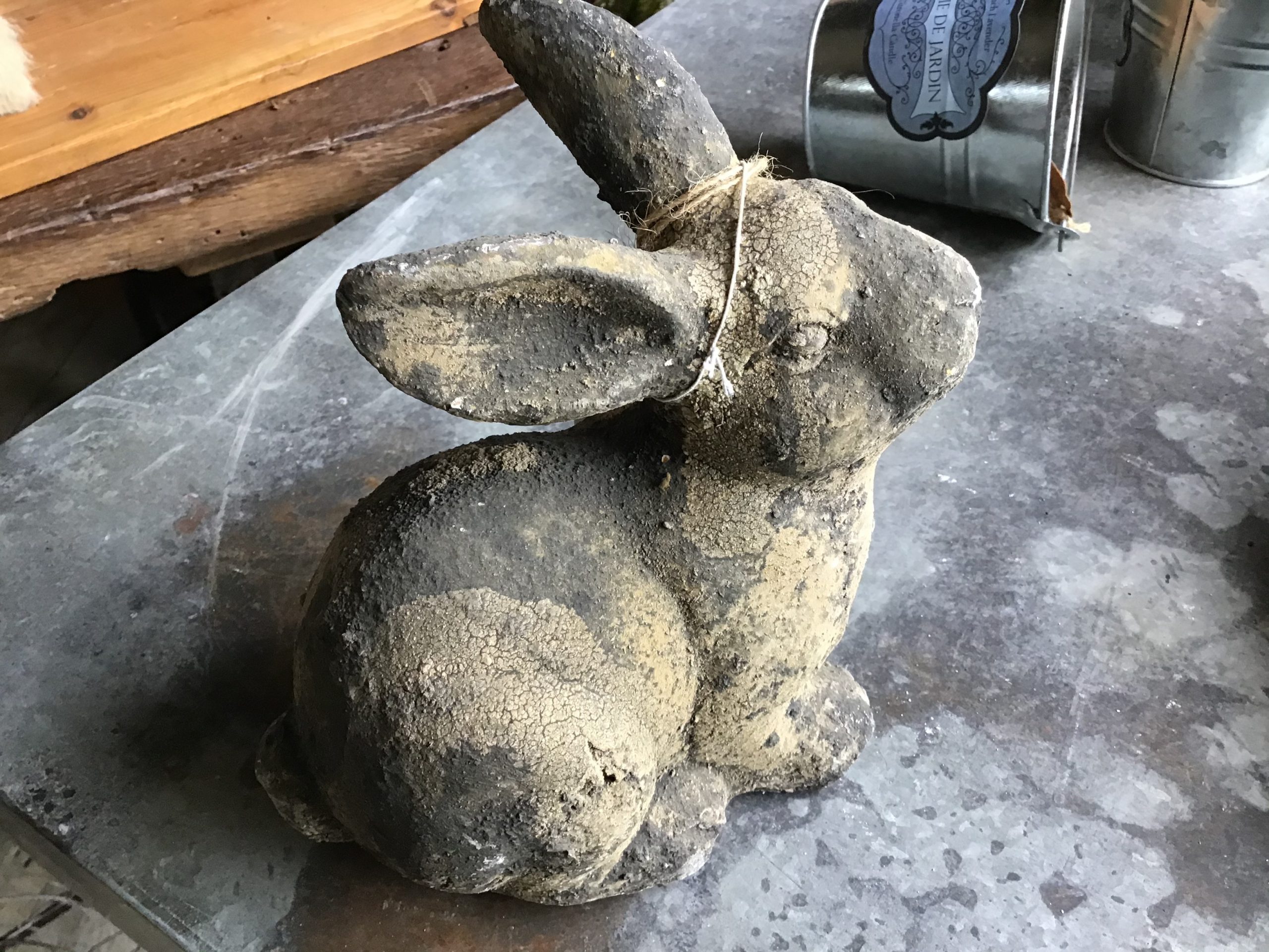 moss rabbit figurine