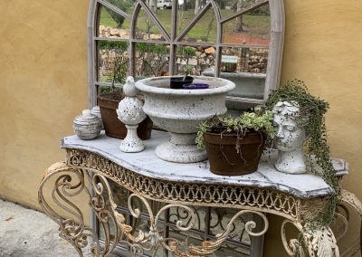 Marble and Iron Console Table $1495 (sold)  Green marble top avail