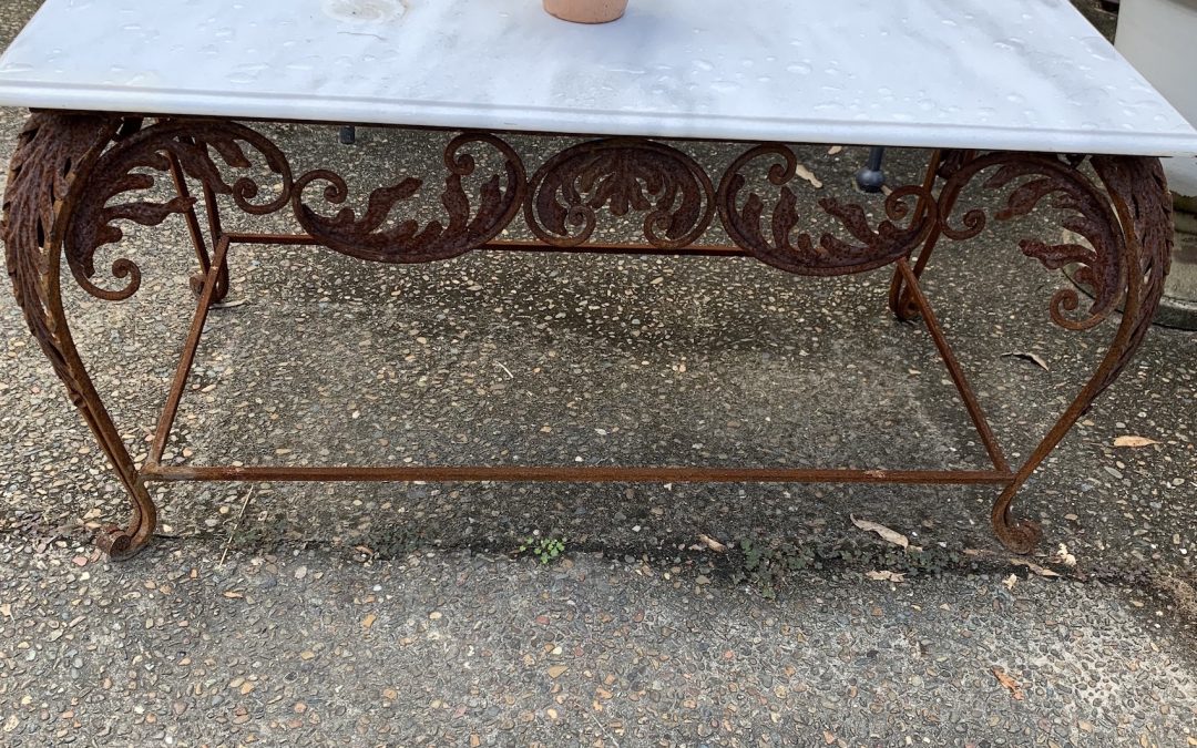 Large Marble and Iron Coffee Table $795 (Sold)