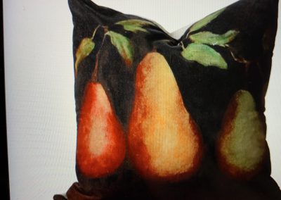 Black Velvet Pear Design Cushion $99.95