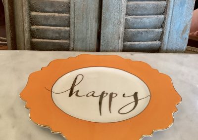“Happy” Orange Plate $69.95
