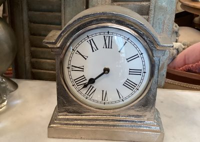 Mantle Vintage Antique Silver Plate  Clock $109.95