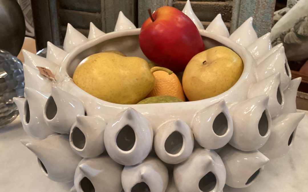 White  Ceramic Unusual Fruit Bowl $169.95(Sold)