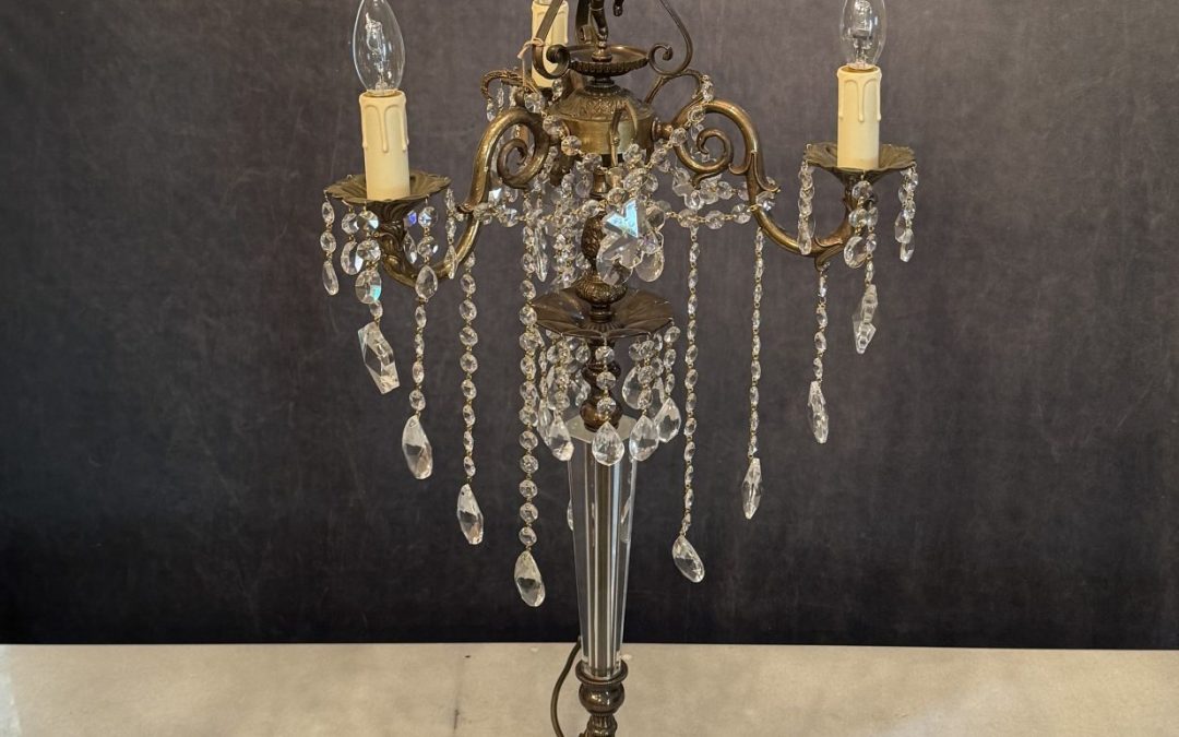 Vintage Crystal Chandelier Lamp $1295